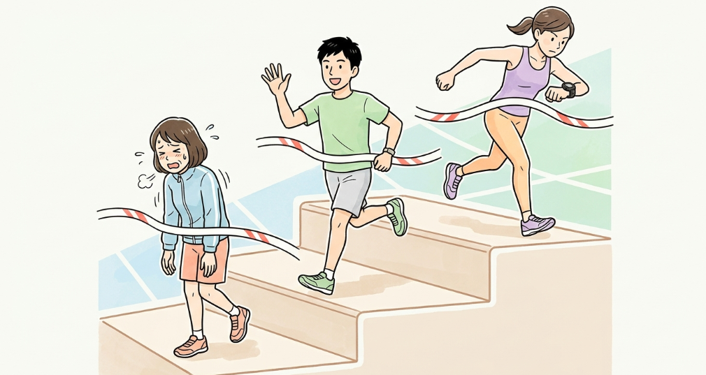 完走から段階的にステップアップする考え方