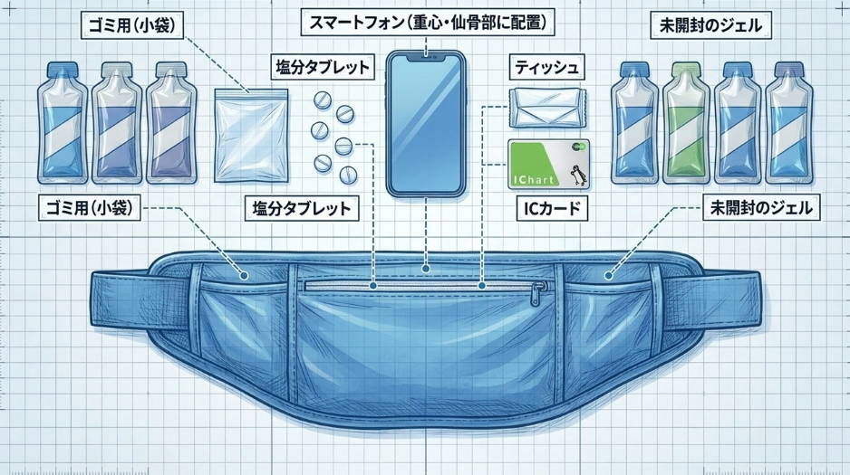 フルマラソン初心者の荷物リストと収納術
