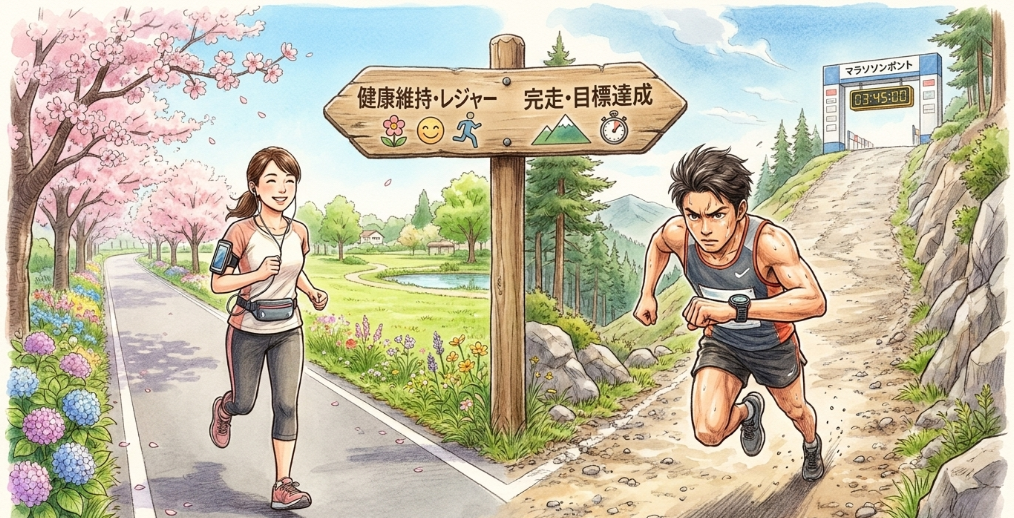 完走目標か健康維持かの目的別の違い