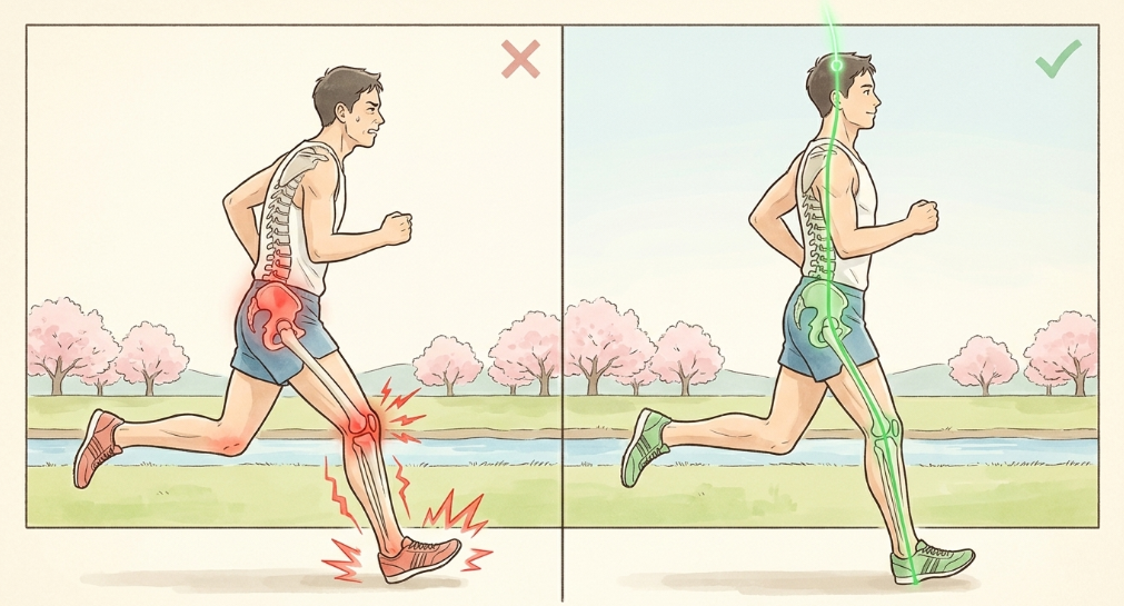 骨盤を立てて腰高の姿勢を維持する