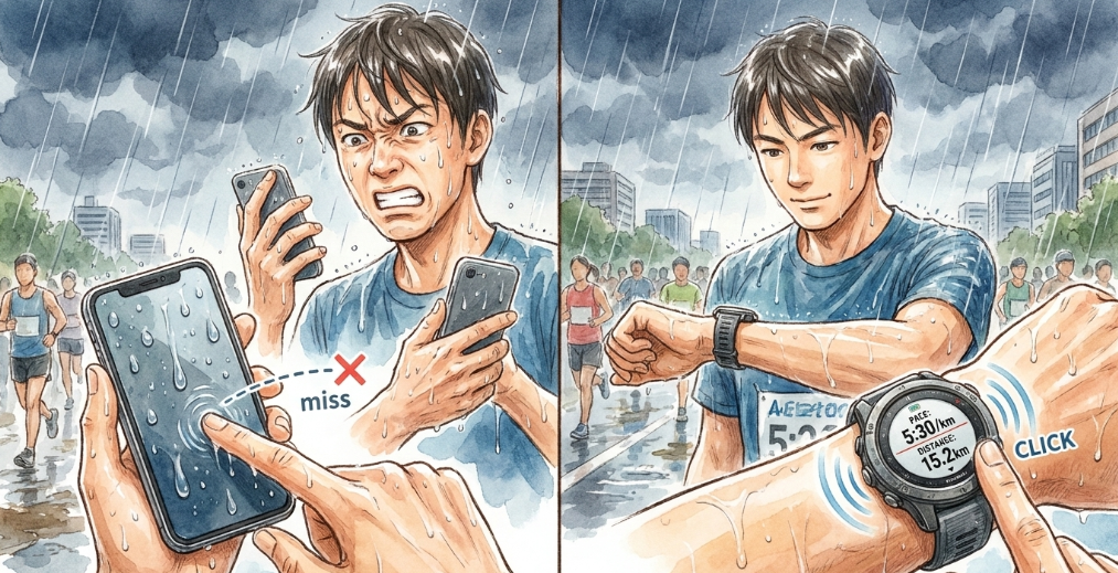 雨天時や汗濡れ環境での確実な視認性